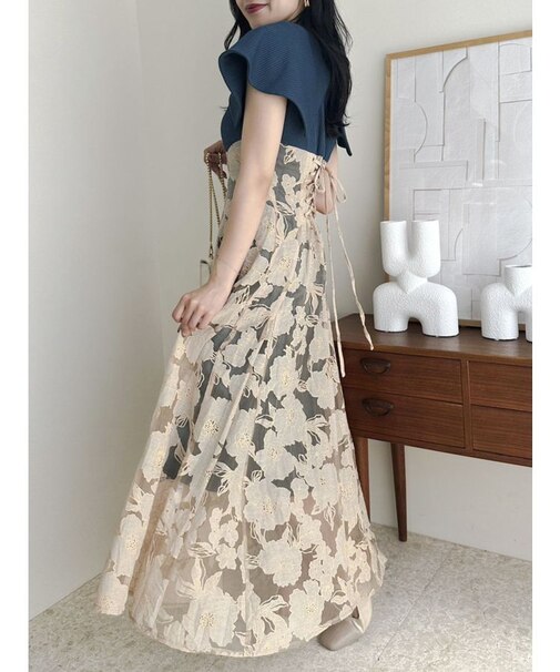 オパールフラワーコルセットワンピース