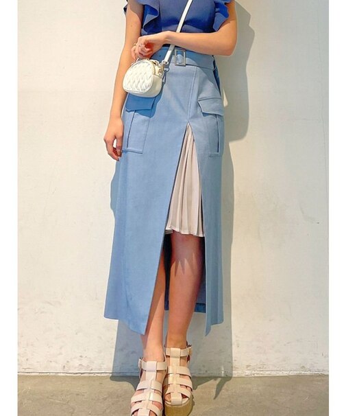 ポケットプリーツレイヤードスカート