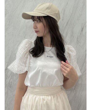 シアーチェックコンビTシャツ