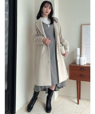 ウエストシェイプロングジャケットコート