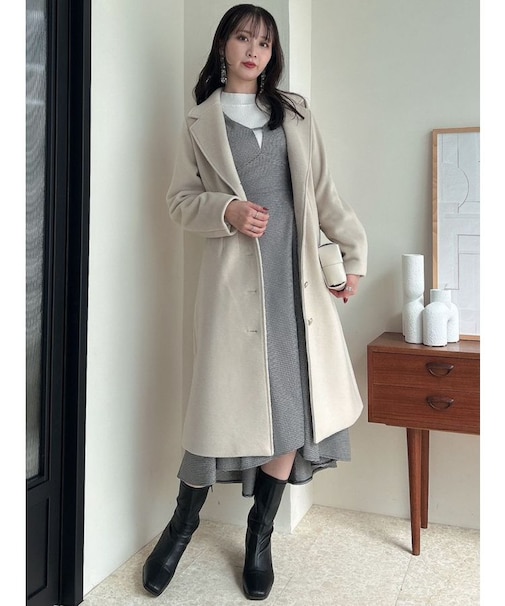 ウエストシェイプロングジャケットコート