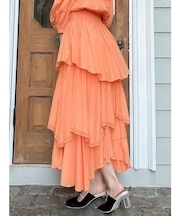 ティアードヘムコットンスカート