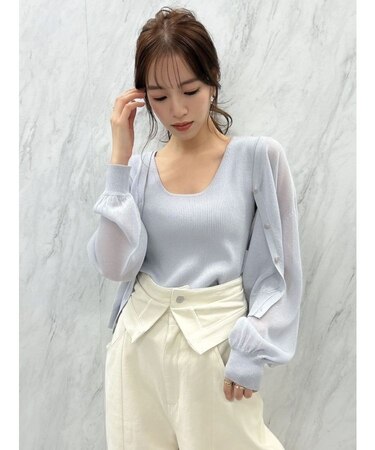 【CanCamタイアップ】ラメニットアンサンブルカーデ