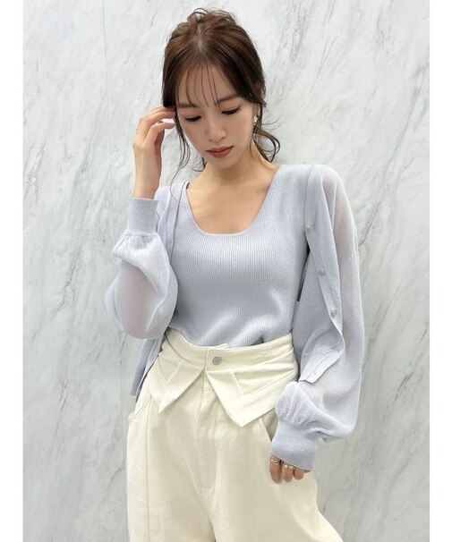 【CanCamタイアップ】ラメニットアンサンブルカーデ