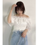 ティアードスリーブオフショルブラウス