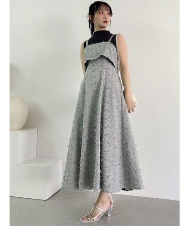 キャミレイヤードバックプリーツワンピース