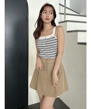 パッド付きアメスリボーダーニットキャミ