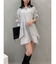5分袖シャツイレフレアミニワンピース