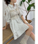 5分袖シャツイレフレアミニワンピース