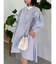 5分袖シャツイレフレアミニワンピース