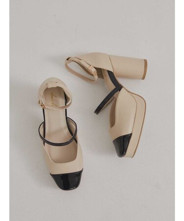 プラットフォームエレガントパンプス