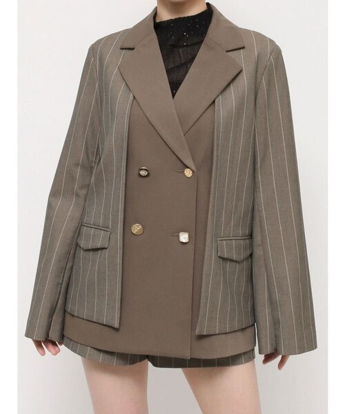 SETUP】ダブルボタンケープテーラードジャケット※セットアップ対応