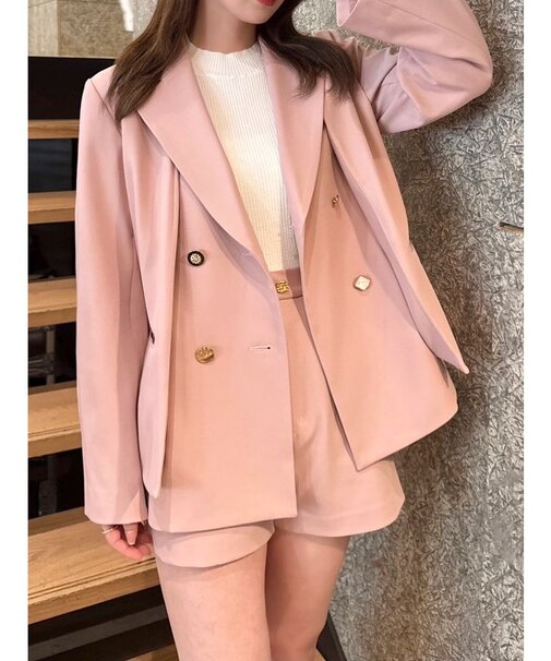 【SETUP】ダブルボタンケープテーラードジャケット※セットアップ対応