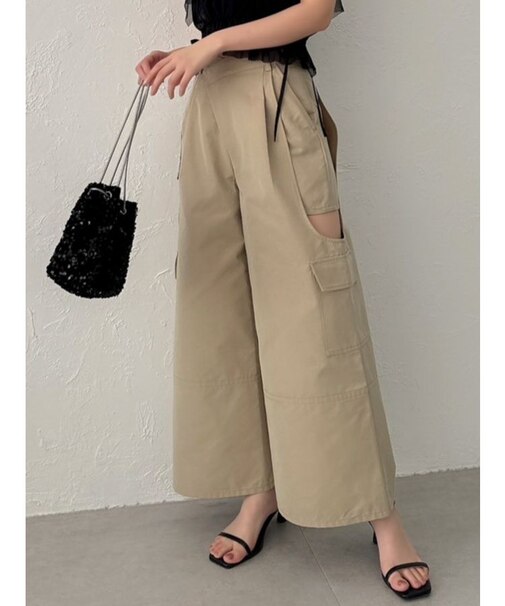 サイドオープンカーゴワイドパンツ