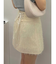 レースアップラメシャギーミニスカート