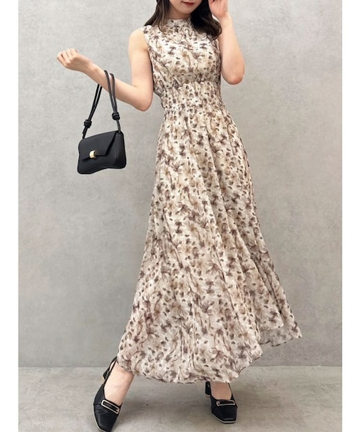 Ripple Flowerシャーリングワンピース