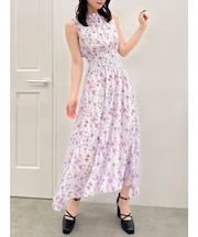 Ripple Flowerシャーリングワンピース