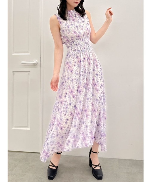 Ripple Flowerシャーリングワンピース