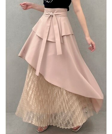 アシメティアードプリーツスカート