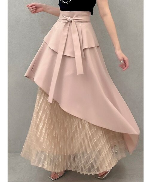 アシメティアードプリーツスカート