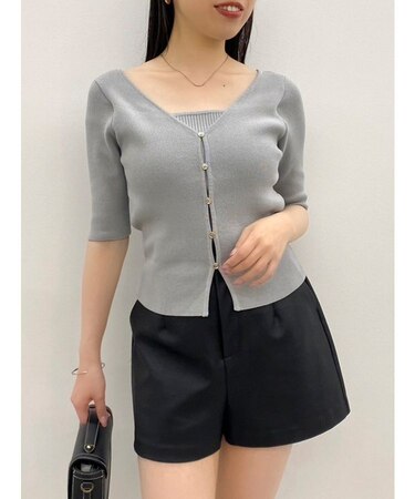 カーデタイトレイヤードトップス