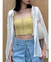 ダブルジップリブニットビスチェ