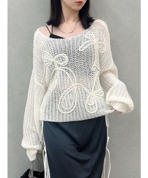 TSUKI/ビッグリボンニット モヘアライクビッグリボンニット｜ダズリンの通販｜&mall