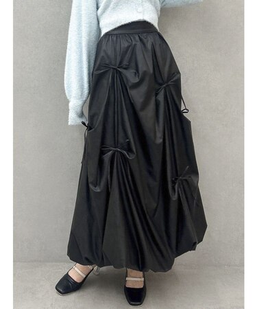 ランダムタックリボンバルーンスカート