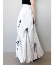 ランダムタックリボンバルーンスカート