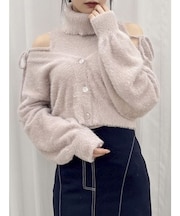 コンパクトミニシャギーカーディガン