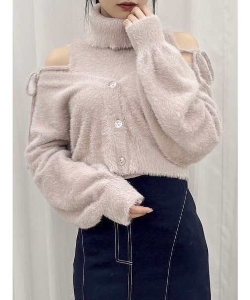 コンパクトミニシャギーカーディガン