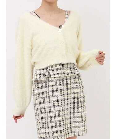 コンパクトミニシャギーカーディガン