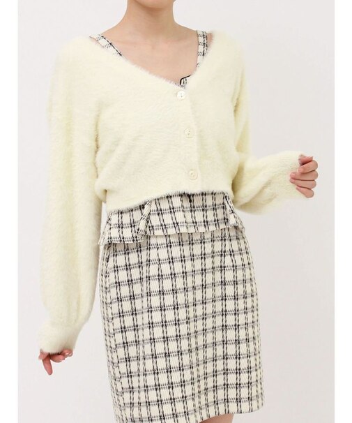 コンパクトミニシャギーカーディガン