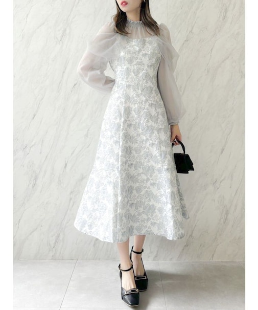 シアーベールセミフレアワンピース