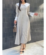 【POLO BCS コラボ】ビッグカラーサイドプリーツワンピース