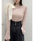 ワンショルリボンニットトップス