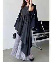 【再生産】アシメプリーツトレンチワンピース