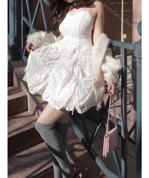 オープンショルダーレースワンピース｜ダズリンの通販｜&mall（アンド