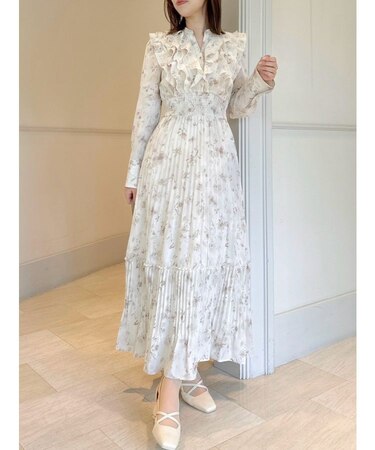 フラワープリーツワンピース