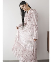 フラワープリーツワンピース