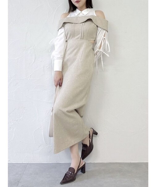 リボンシャツベアライクワンピース