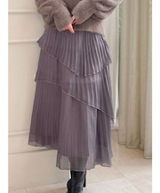 ランダムシアープリーツティアードスカート