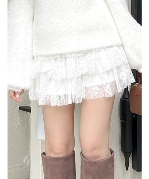 レースティアードショートパンツ｜ダズリンの通販｜&mall