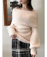 シャギーオフショルニットプルオーバー