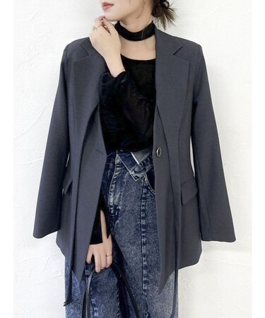 【セットアップ対応】シングルテーラードジャケット