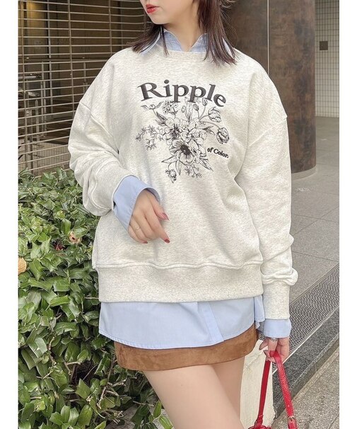 フラワーロゴスウエットトップス