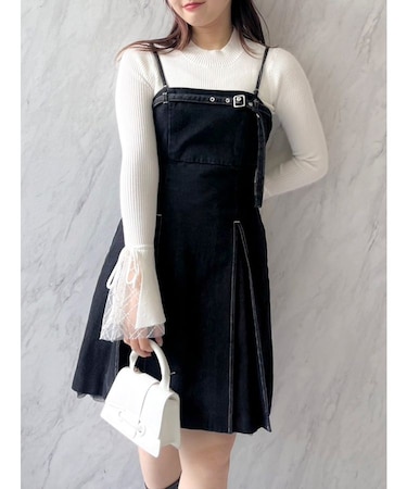 ヘムチュールベルトキャミワンピース