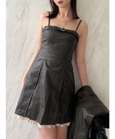 ヘムチュールベルトキャミワンピース