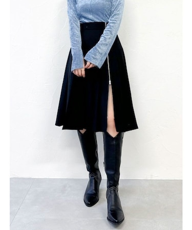 ジップスリットミディスカート