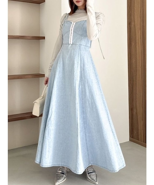 dazzlin フロントホックデニムジャンスカ フロントホックデニムジャンスカ｜ダズリンの通販｜&mall（アンド